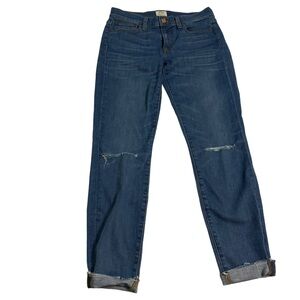 J. Crew Toothpick cropped ripped skinny jeans size 27